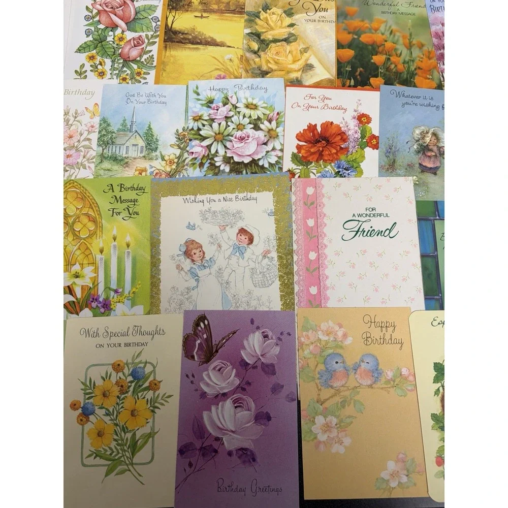 Vintage Birthday Cards Some Fronts ONLY Scrapbooking Crafts Decoupage Lot of 50+